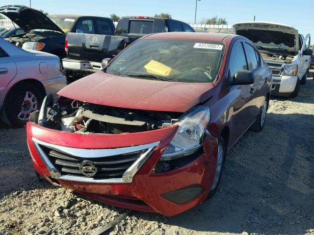 3N1CN7AP2FL940656 - 2015 NISSAN VERSA S BURGUNDY photo 2