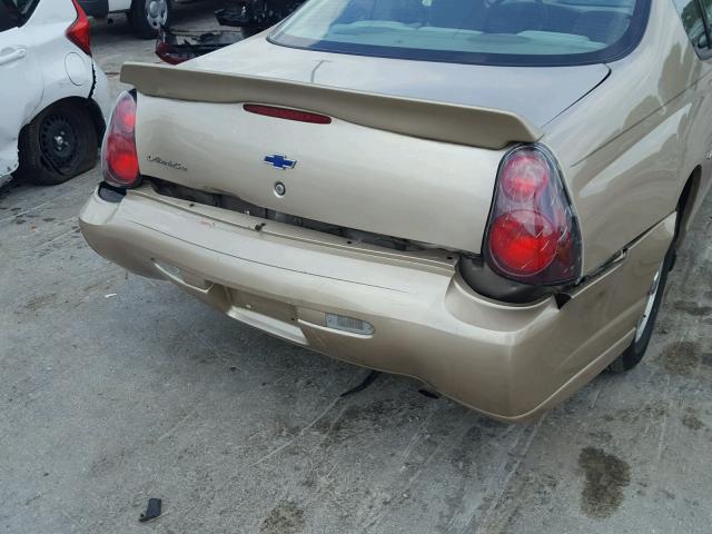 2G1WW12E849185636 - 2004 CHEVROLET MONTE CARL თაფლისფერი ფოტო 9