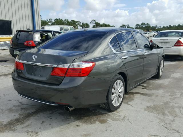 1HGCR2F8XDA066441 - 2013 HONDA ACCORD GRAY photo 4