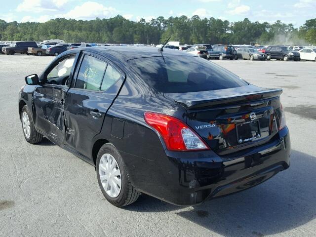 3N1CN7AP0HL863434 - 2017 NISSAN VERSA S BLACK photo 3