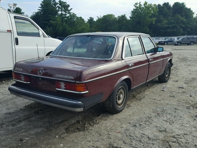 WDBAB33A9DB020485 - 1983 MERCEDES-BENZ 300 DT MAROON photo 4