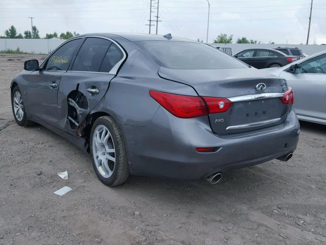 JN1BV7ARXFM418540 - 2015 INFINITI Q50 BASE GRAY photo 3