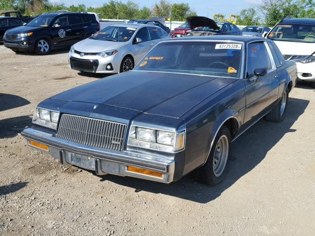 1G4GJ11A9HP420427 - 1987 BUICK REGAL Azul foto 2
