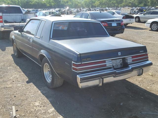 1G4GJ11A9HP420427 - 1987 BUICK REGAL Azul foto 3