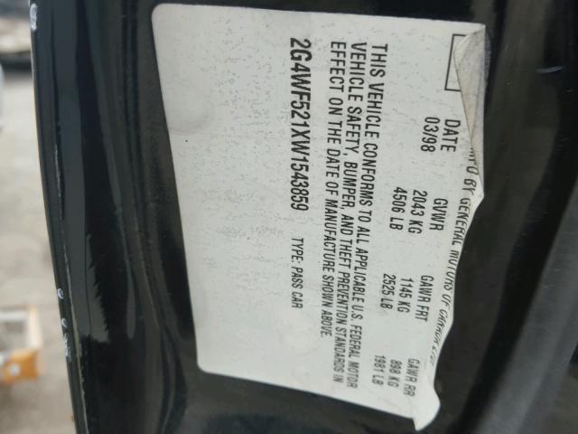 2G4WF521XW1543859 - 1998 BUICK REGAL BLACK photo 10