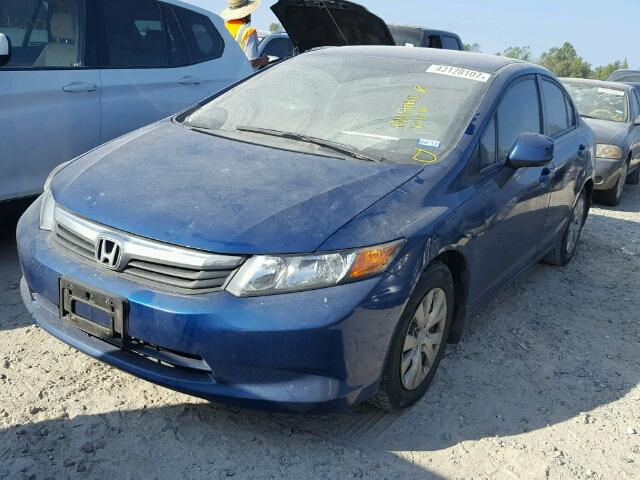 2HGFB2F58CH558778 - 2012 HONDA CIVIC LX BLUE photo 2