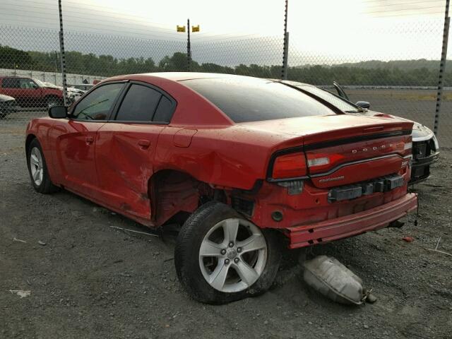 2C3CDXBG2CH121668 - 2012 DODGE CHARGER SE RED photo 3