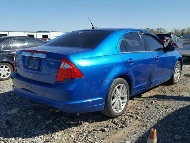 3FAHP0JAXCR412703 - 2012 FORD FUSION SEL BLUE photo 4