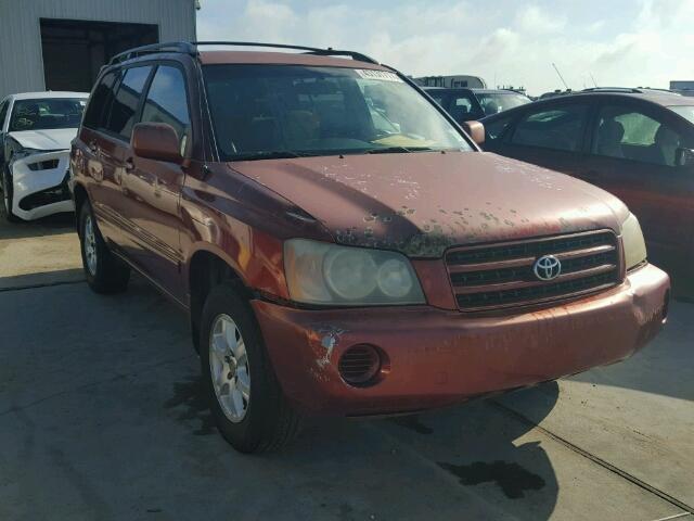 JTEGD21A710002637 - 2001 TOYOTA HIGHLANDER RED photo 1