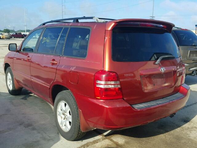 JTEGD21A710002637 - 2001 TOYOTA HIGHLANDER RED photo 3