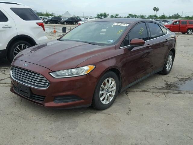 3FA6P0G72FR119949 - 2015 FORD FUSION RED photo 2