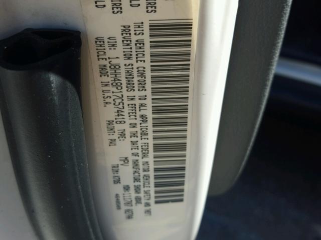 1J8HH48P17C574418 - 2007 JEEP COMMANDER 白色 照片 10