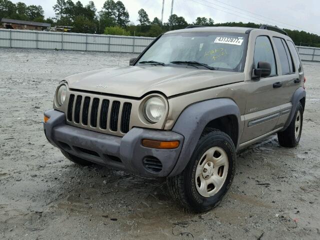 1J4GK48K54W168395 - 2004 JEEP LIBERTY SP TAN photo 2