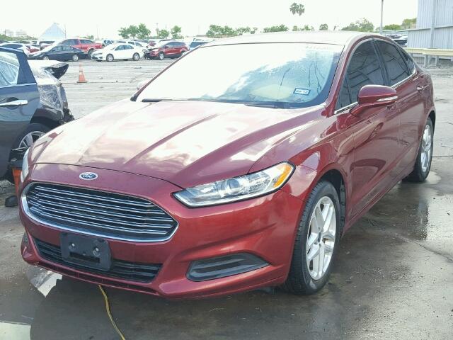 3FA6P0H72ER355448 - 2014 FORD FUSION RED photo 2