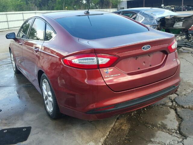 3FA6P0H72ER355448 - 2014 FORD FUSION RED photo 3