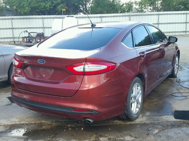 3FA6P0H72ER355448 - 2014 FORD FUSION RED photo 4