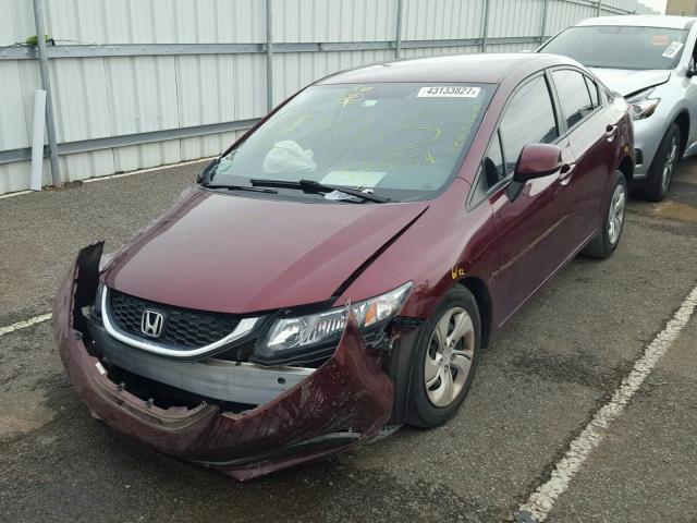 2HGFB2F59DH583254 - 2013 HONDA CIVIC MAROON photo 2