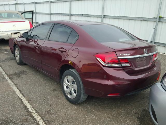 2HGFB2F59DH583254 - 2013 HONDA CIVIC MAROON photo 3