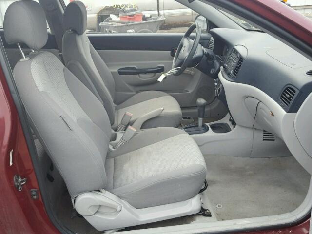 KMHCM36C67U006288 - 2007 HYUNDAI ACCENT GS MAROON photo 5