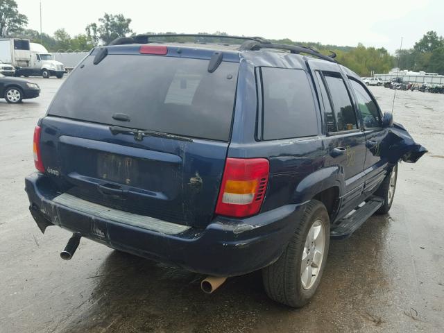 1J4GX58S11C665495 - 2001 JEEP GRAND CHER BLUE photo 4