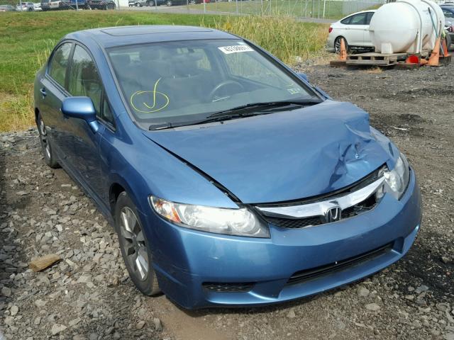 1HGFA16899L005222 - 2009 HONDA CIVIC EX BLUE photo 1