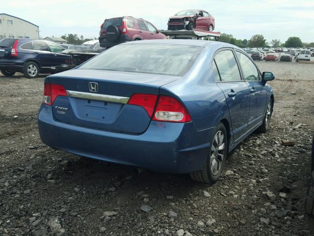 1HGFA16899L005222 - 2009 HONDA CIVIC EX BLUE photo 4