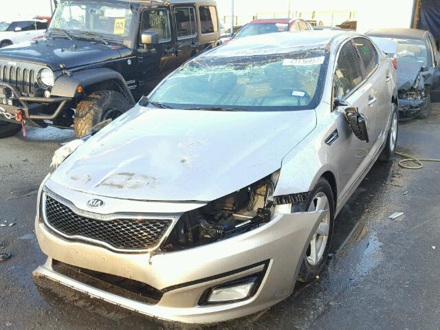 KNAGM4A73E5489667 - 2014 KIA OPTIMA LX SILVER photo 2