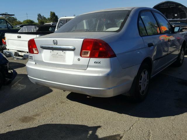 2HGES161X2H554605 - 2002 HONDA CIVIC DX GRAY photo 4