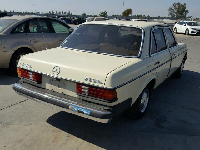 WDBAB23A4BB237689 - 1981 MERCEDES-BENZ 240 D YELLOW photo 4