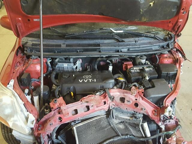 JTDBT4K3XA1371841 - 2010 TOYOTA YARIS RED photo 7