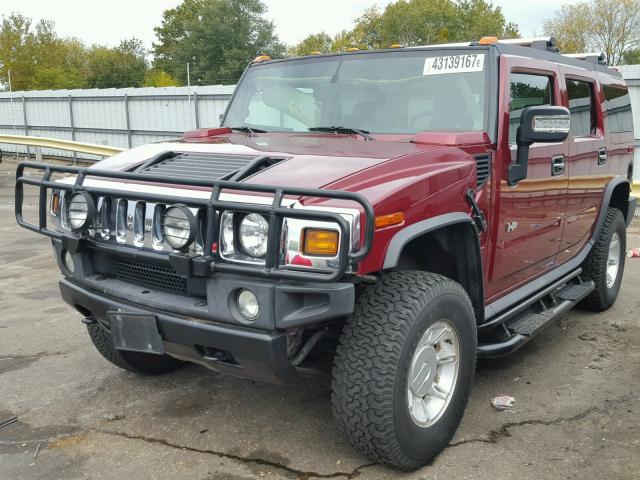 5GRGN23U63H106774 - 2003 HUMMER H2 BURGUNDY photo 2