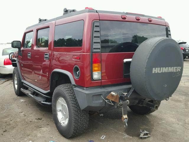 5GRGN23U63H106774 - 2003 HUMMER H2 BURGUNDY photo 3