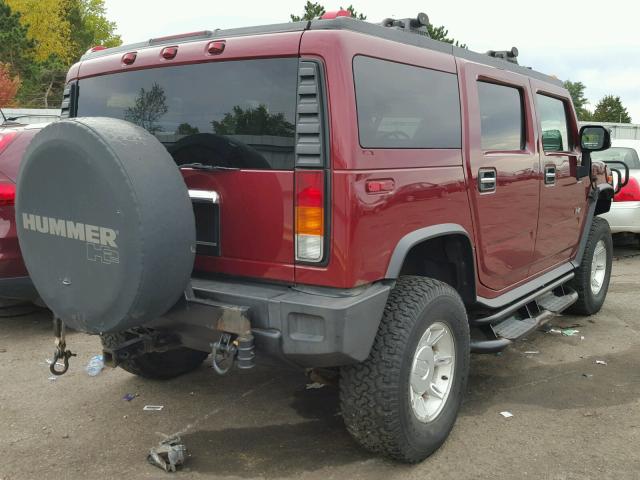 5GRGN23U63H106774 - 2003 HUMMER H2 BURGUNDY photo 4