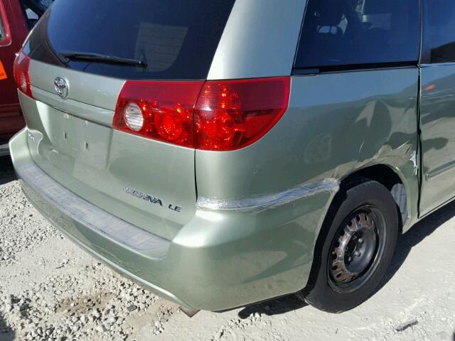 5TDZA23C36S546304 - 2006 TOYOTA SIENNA GREEN photo 9