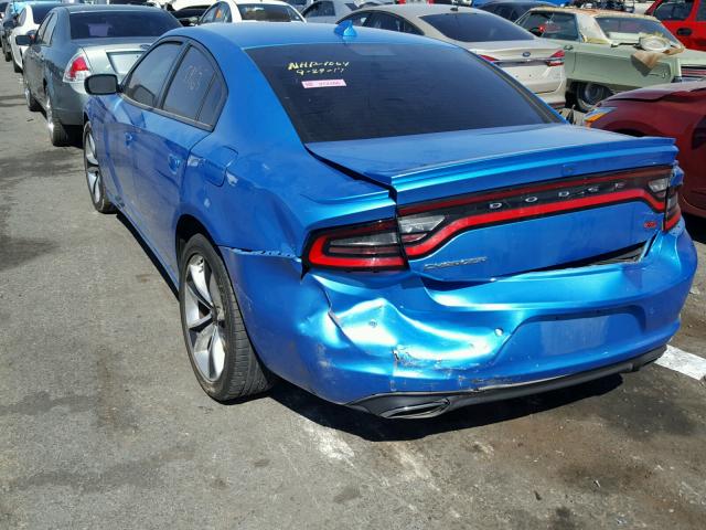 2C3CDXCT8FH857319 - 2015 DODGE CHARGER R/ BLUE photo 3