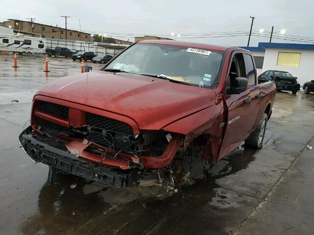 1C6RD7FT0CS189657 - 2012 DODGE RAM 1500 S MAROON photo 2