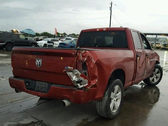 1C6RD7FT0CS189657 - 2012 DODGE RAM 1500 S MAROON photo 4