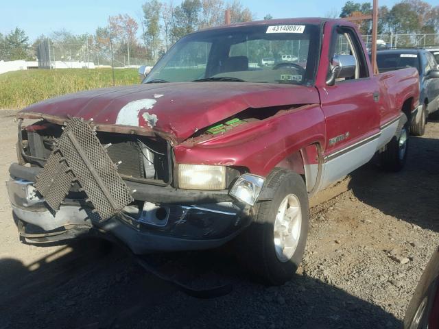 1B7HC16Y6TJ170732 - 1996 DODGE RAM 1500 BURGUNDY photo 2