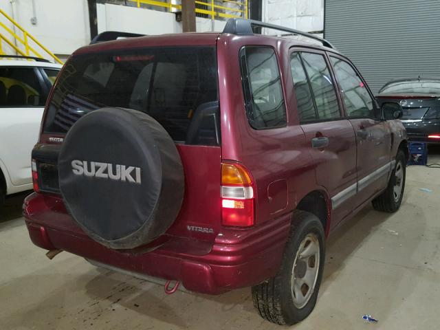 2S3TD52VX16108224 - 2001 SUZUKI VITARA JX RED photo 4