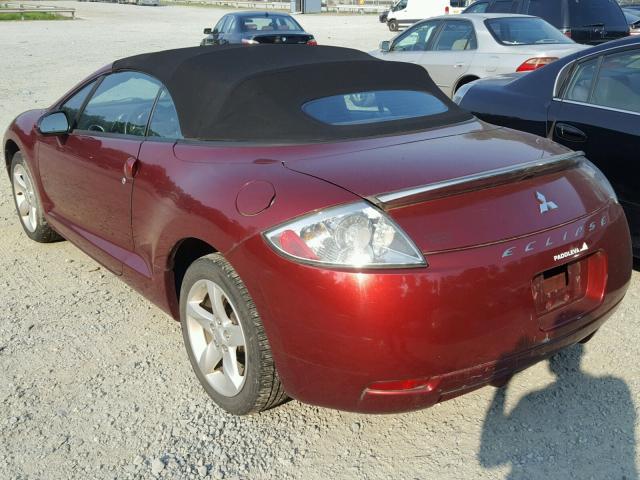 4A3AL25F97E060244 - 2007 MITSUBISHI ECLIPSE SP BURGUNDY photo 3