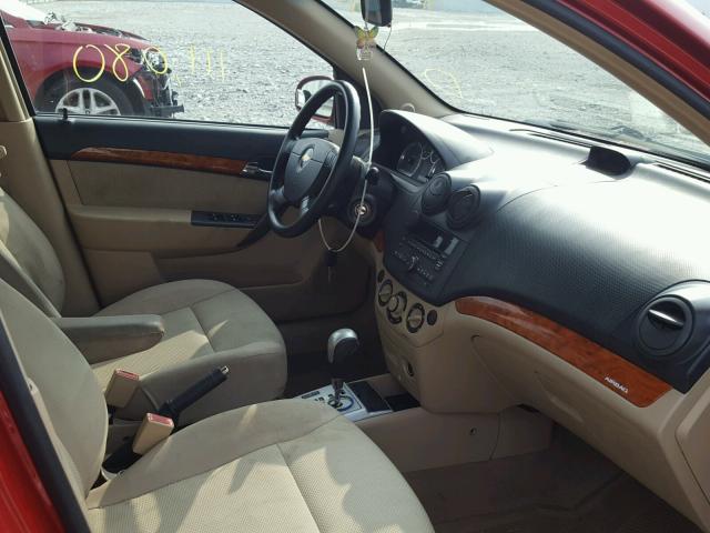 KL1TD6DE3BB158714 - 2011 CHEVROLET AVEO LS RED photo 5
