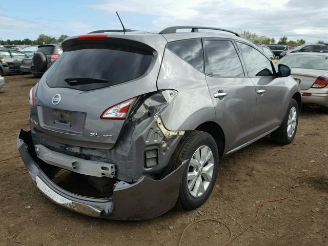 JN8AZ1MW6CW210459 - 2012 NISSAN MURANO GRAY photo 4