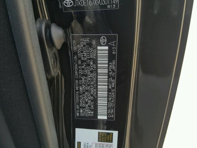 JTKDE167X90301149 - 2009 TOYOTA SCION TC 黑色 照片 10