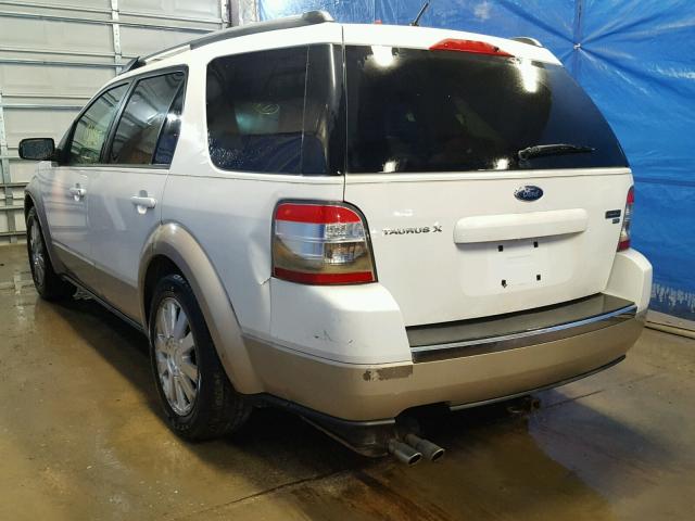 1FMDK08W88GA26218 - 2008 FORD TAURUS X E WHITE photo 3