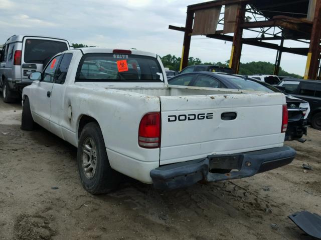 1B7GL12X32S573150 - 2002 DODGE DAKOTA BAS WHITE photo 3