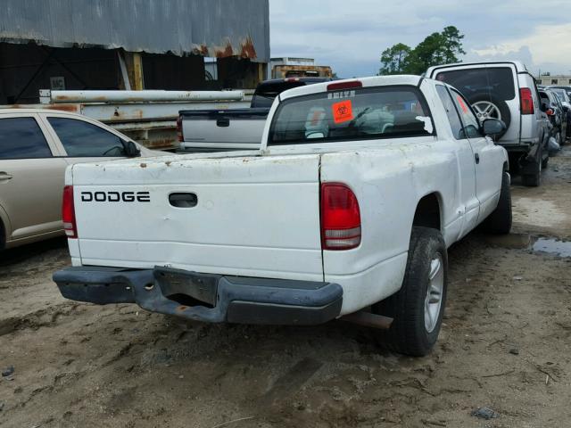 1B7GL12X32S573150 - 2002 DODGE DAKOTA BAS WHITE photo 4