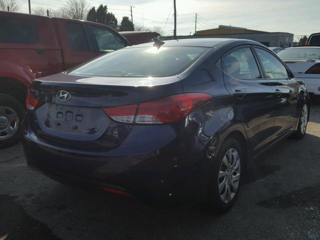 5NPDH4AE6CH142260 - 2012 HYUNDAI ELANTRA GL BLUE photo 4