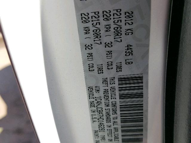 1C4NJCBA7HD146281 - 2017 JEEP COMPASS SP 白色 照片 10