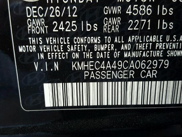 KMHEC4A49CA062979 - 2012 HYUNDAI SONATA HYB GRAY photo 10