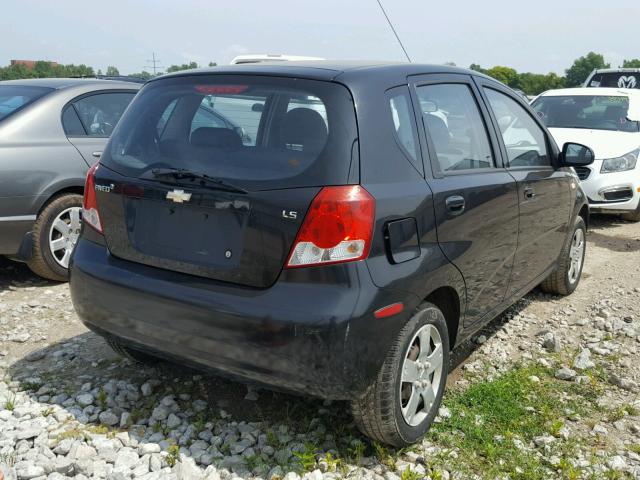 KL1TD66668B238054 - 2008 CHEVROLET AVEO BASE BLACK photo 4